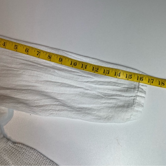 CMC Color Me Cotton Womens Top Peplum Crochet Knit Button Down SS Collar Sz S - Picture 7 of 8